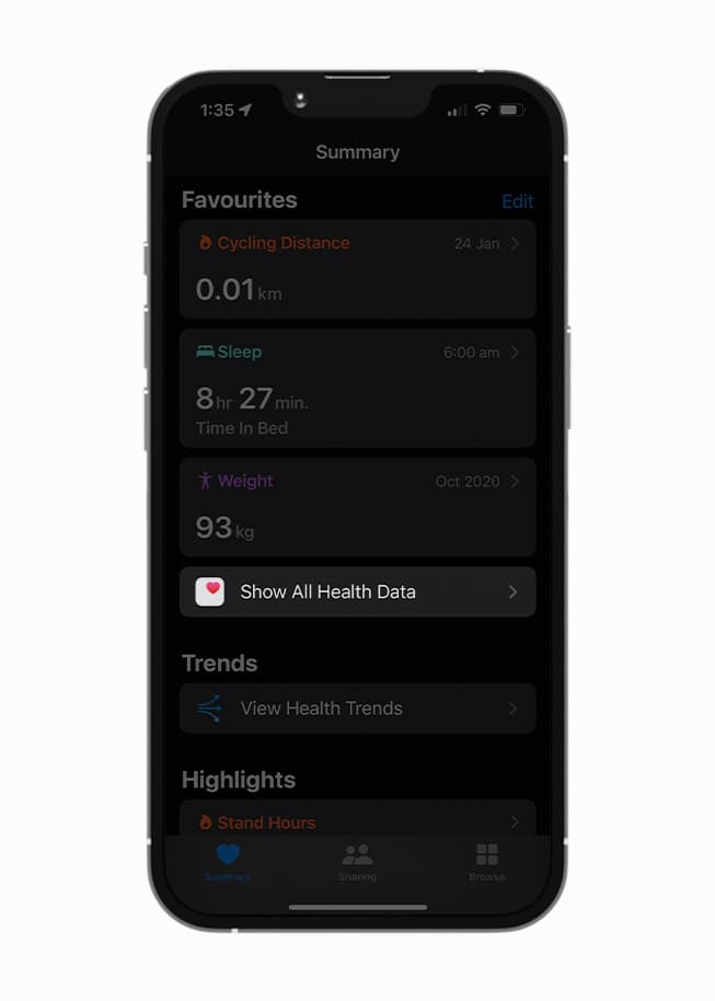 2. Tap on Show All Health Data