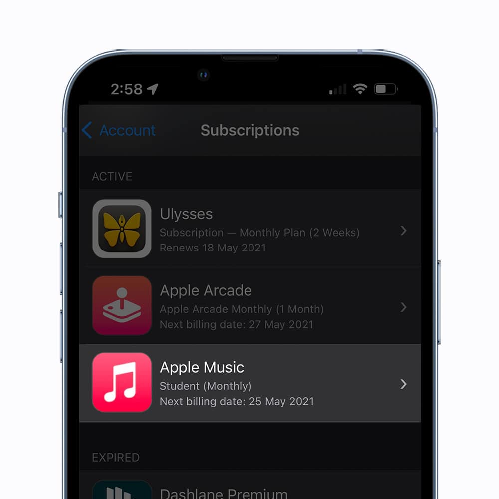 Find and Tap on the Subscription You Want to Cancel