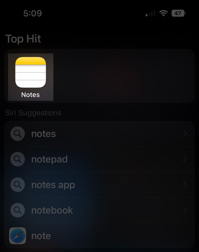 Image: Find and open the Notes app.