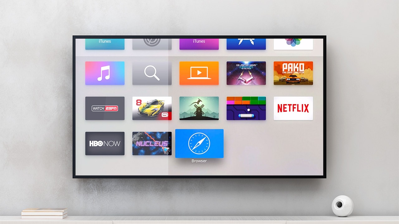 Image: Web browser app on Apple TV.