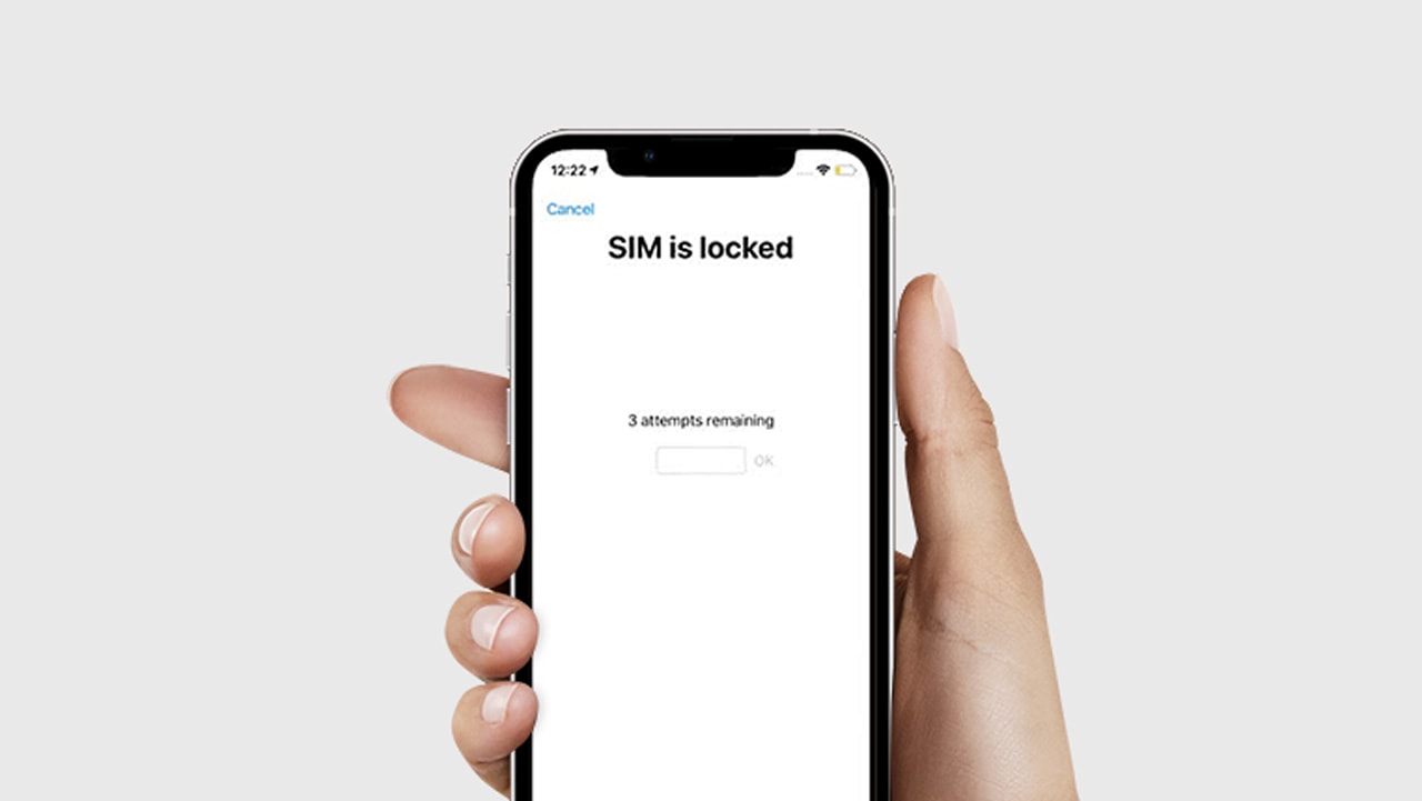 Image: iPhone with SIM lock.